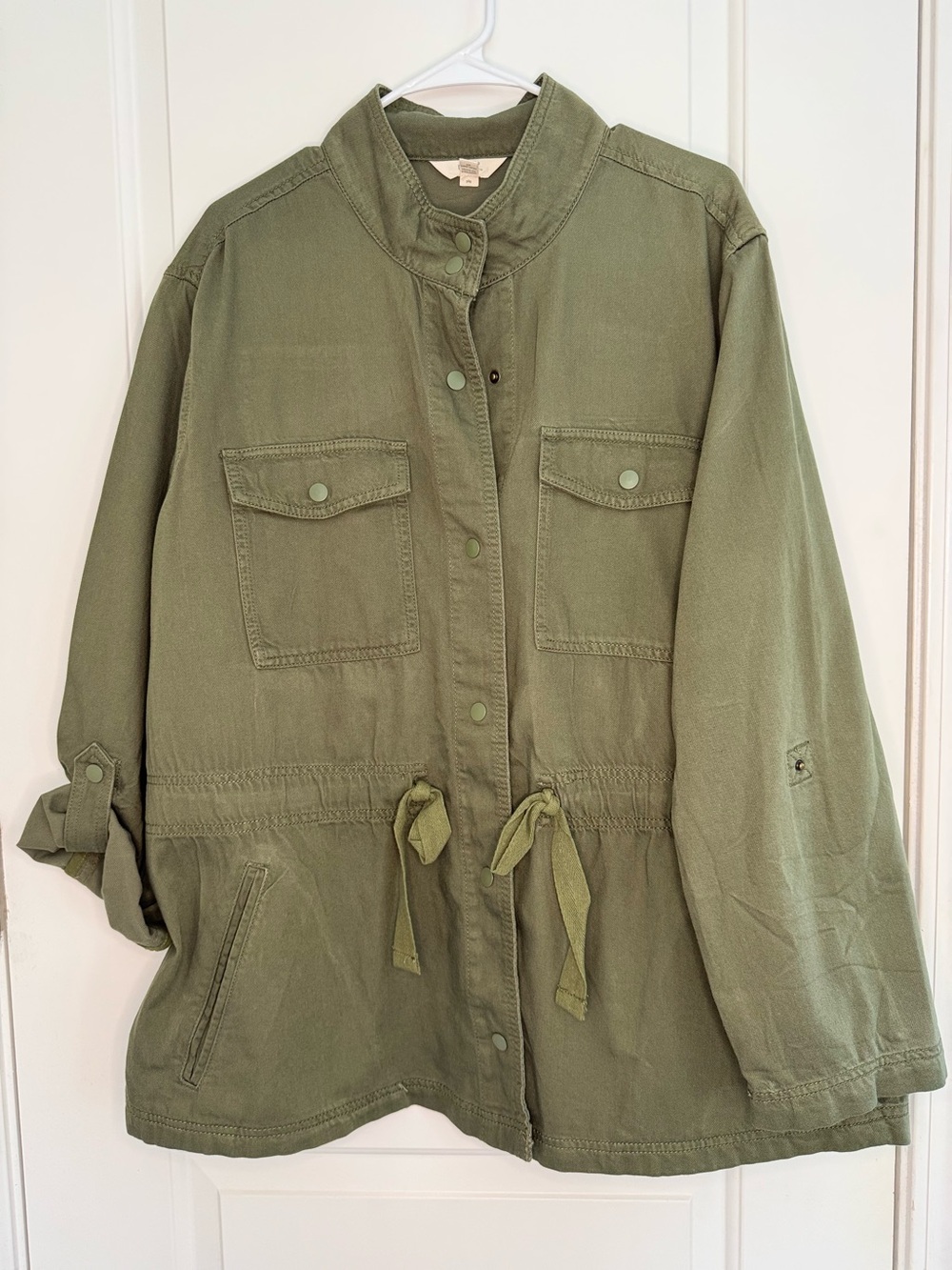 Khaki Green Women's Combat Jacket Military Style Button Up Size 1X NWT